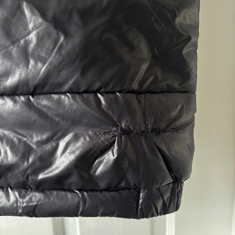 Scotch & Soda Black Puffer Vest Shiny Nylon Zip-Up Size L